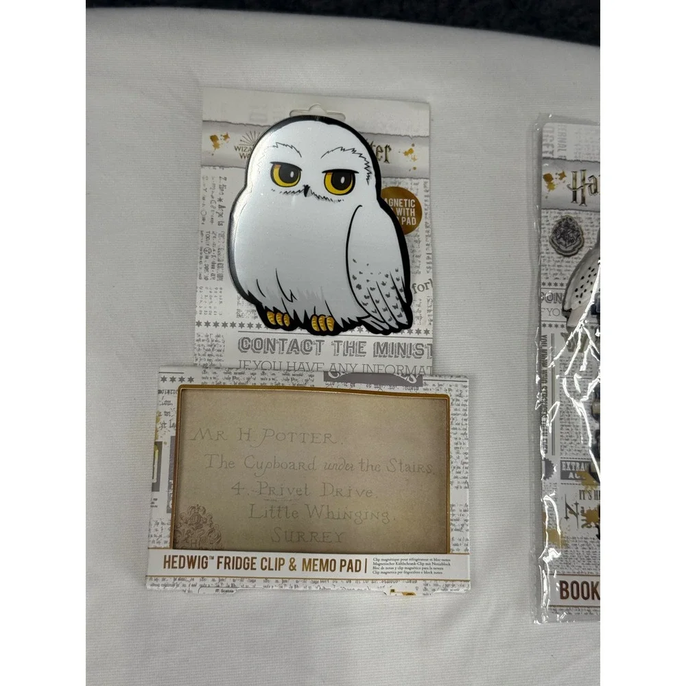 Harry Potter Hedwig Fridge Clip Memo Pad and 3D Bookmark Set Wizarding World NEW